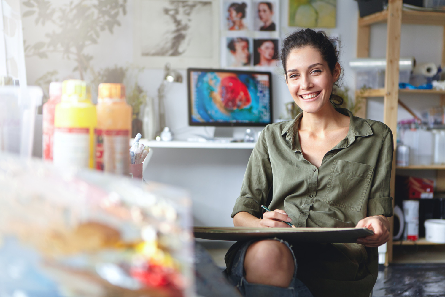 Small business owner in a studio